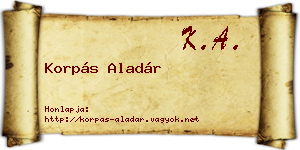 Korpás Aladár névjegykártya